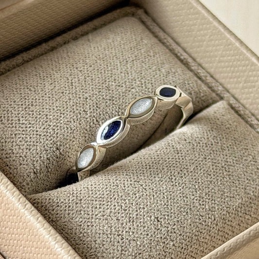 925 Silver Half Almond Band Ring