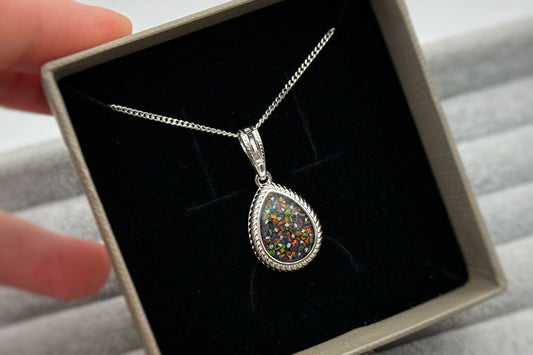 925 Silver Rope Edged Tear Drop Pendant