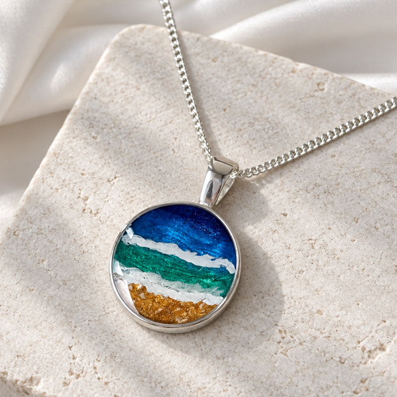 925 Silver 14mm Round Memorial Pendant