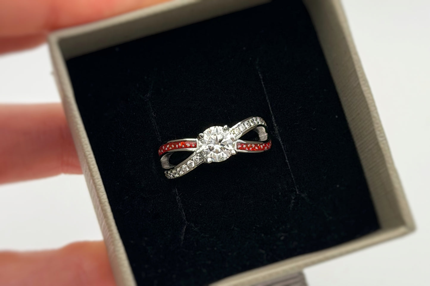 9K Gold Solitaire Infinity Crystal Ring