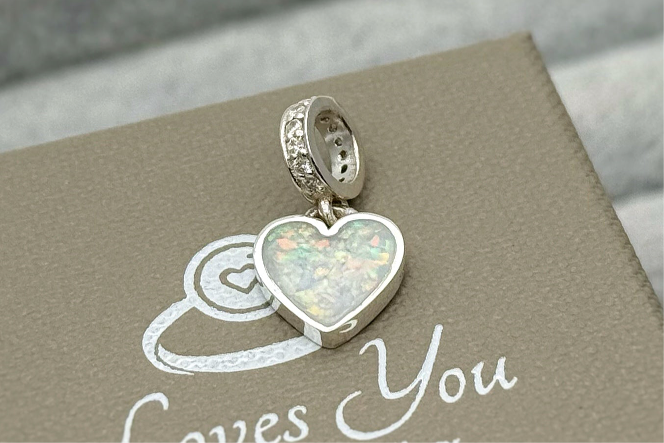 925 Silver Dangle Heart Charm