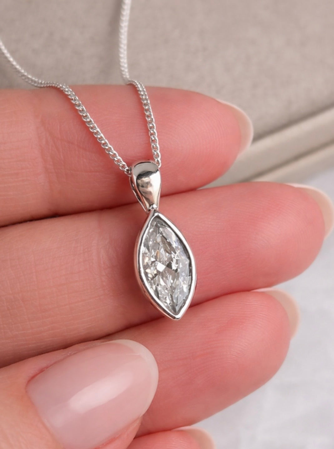 Marquise Crystal Secretly Set Ashes Pendant