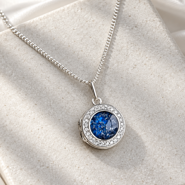 925 Silver Round Halo Locket Pendant