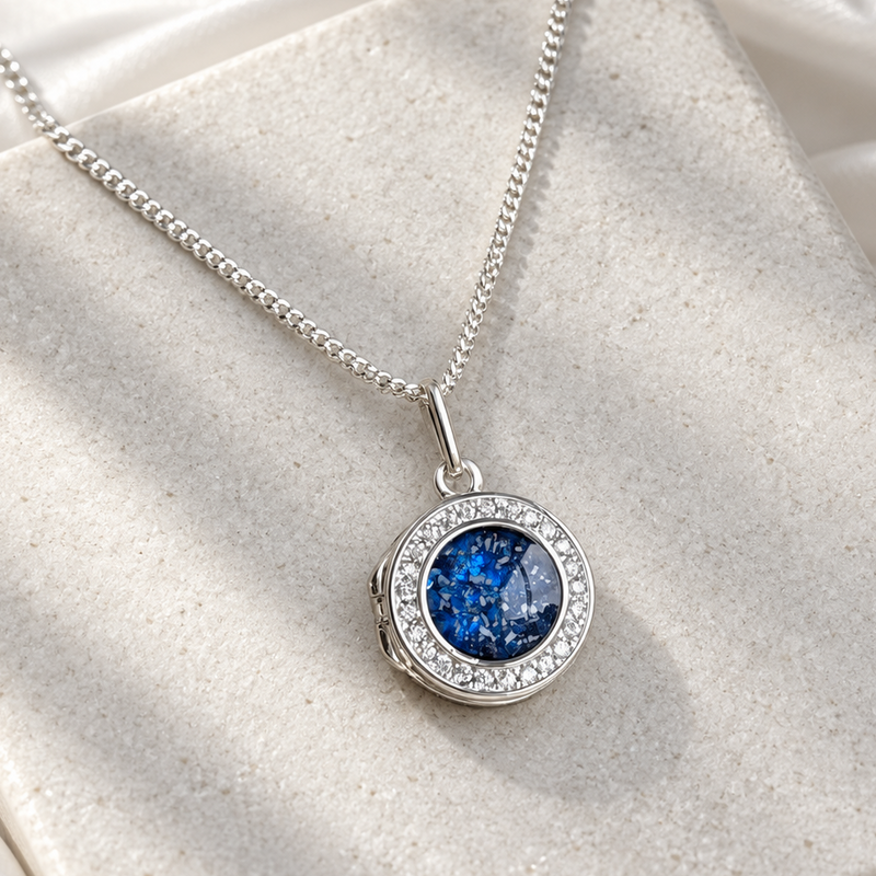 925 Silver Round Halo Locket Pendant
