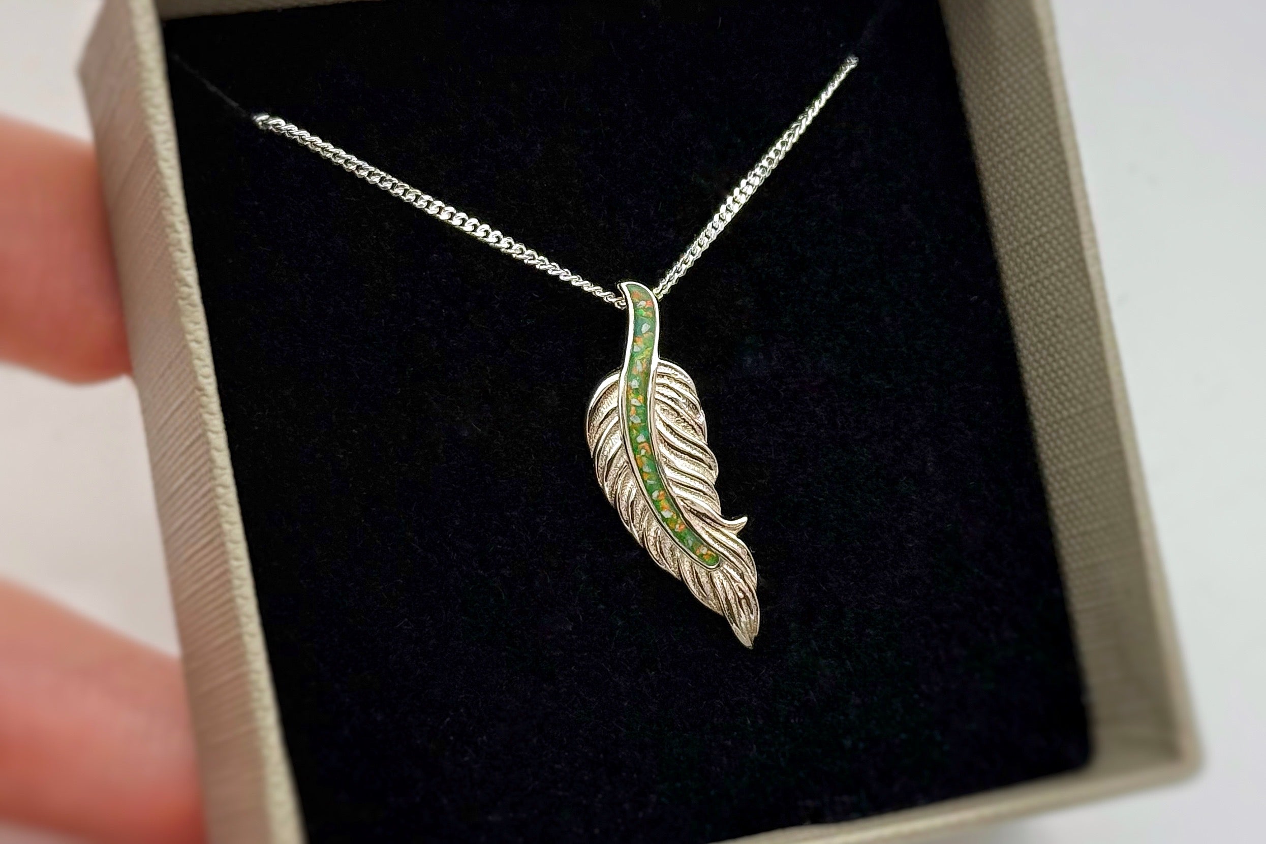 925 Silver Feather Pendant – Loves You Memorial Jewellery