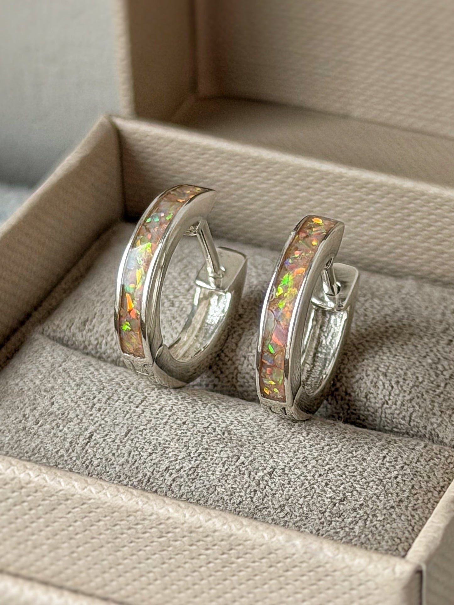 925 Silver Hoop Channel Memorial Earrings