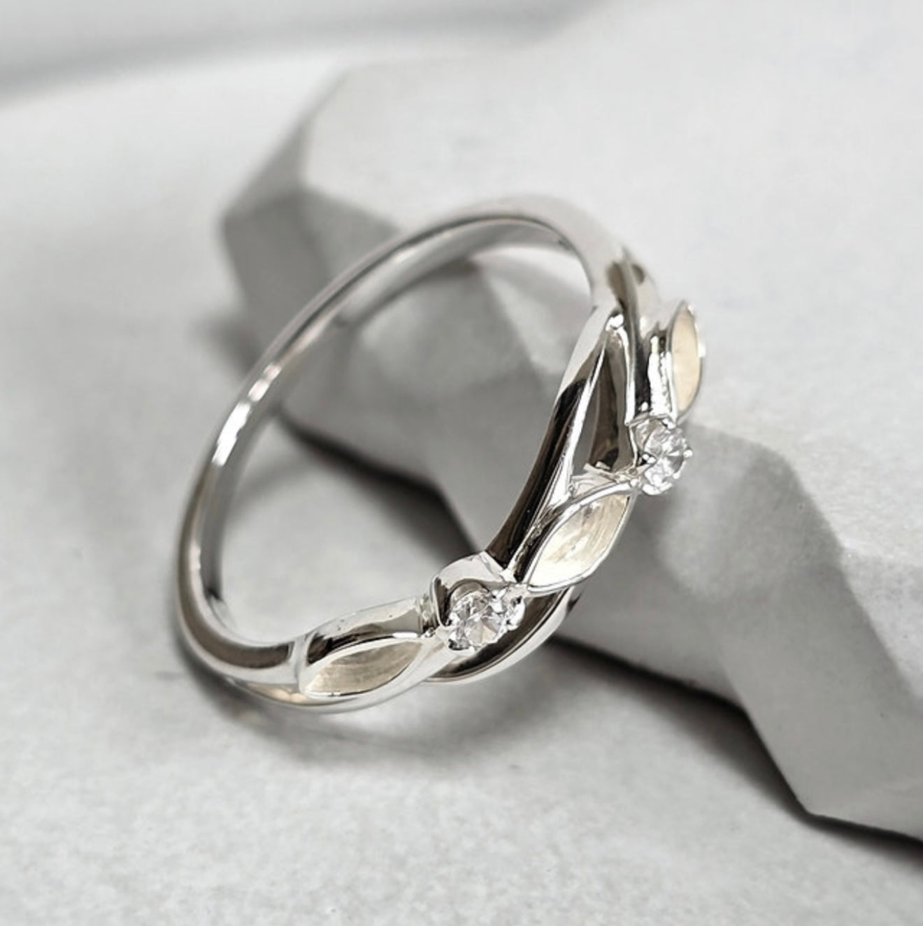 925 Silver Three Stone Eternity Ring