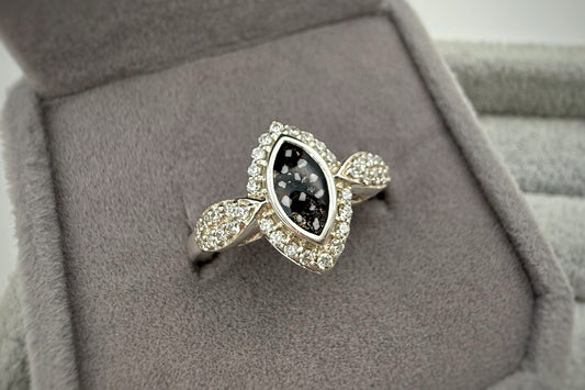 925 Silver Almond Eye Crystal Ring