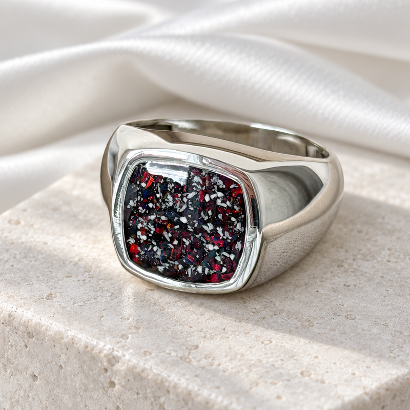 925 Silver Gents Rounded Square Signet Ring