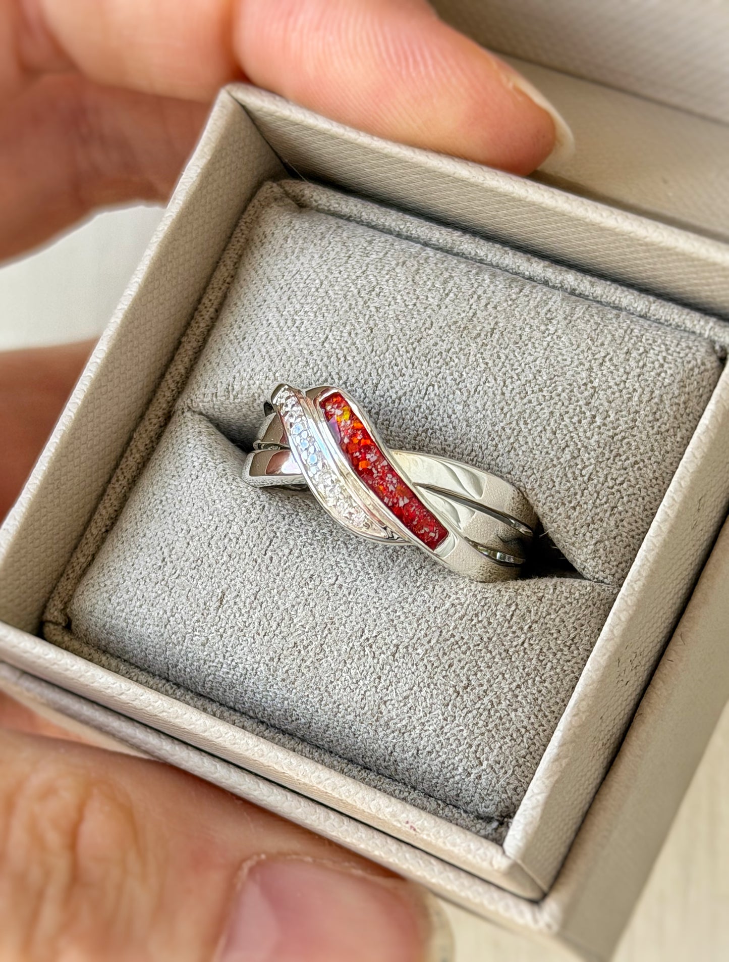925 Silver Triple Band Crystal Ring