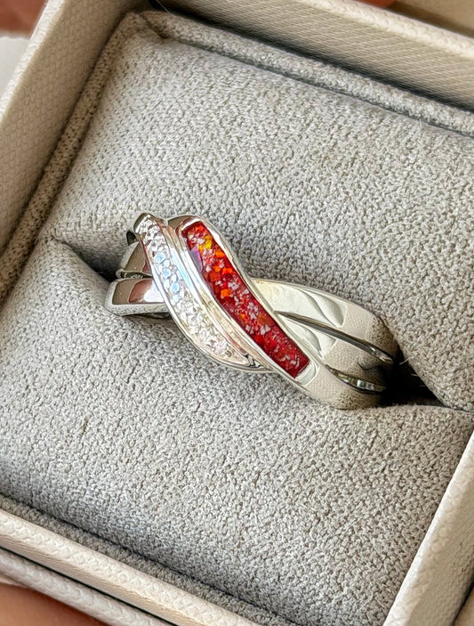 925 Silver Triple Band Crystal Ring