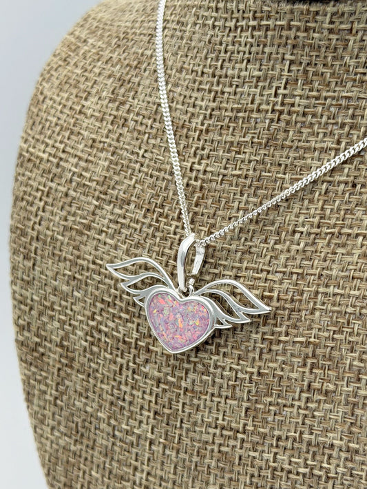 925 Silver Winged Heart Pendant