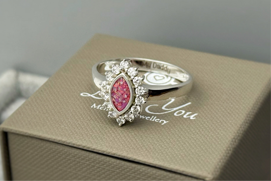 925 Silver Princess Marquise Crystal Ring