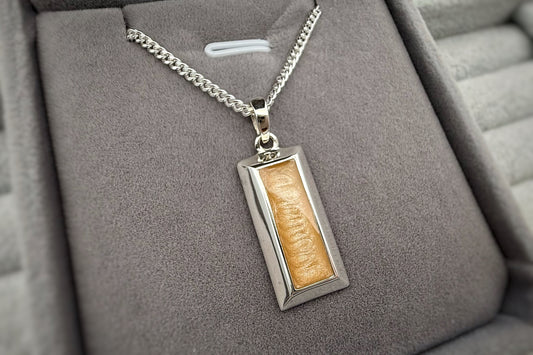 925 Silver Gent’s 3D Gold Bar Style Pendant