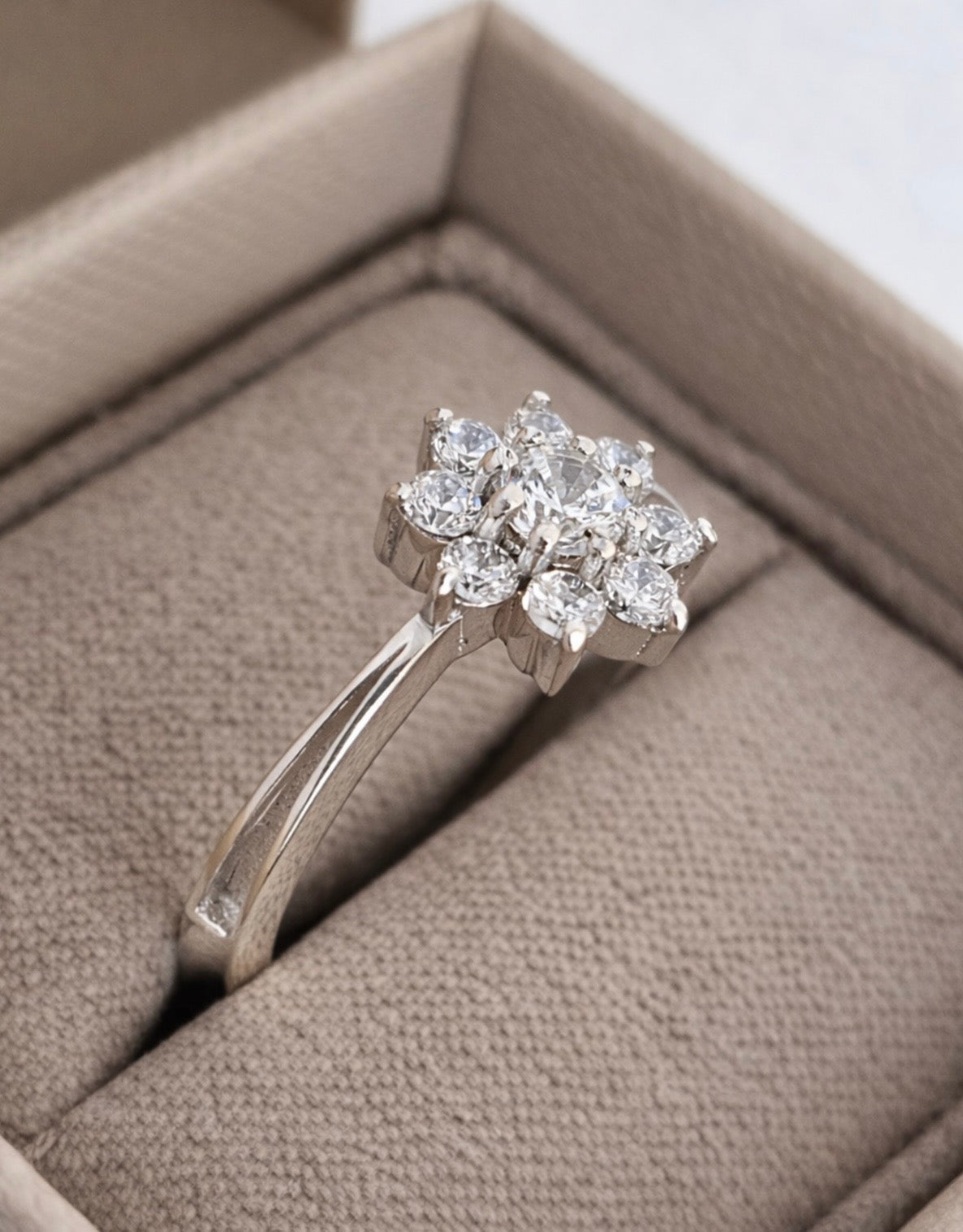 925 Silver Celestial Cluster Crystal Ring