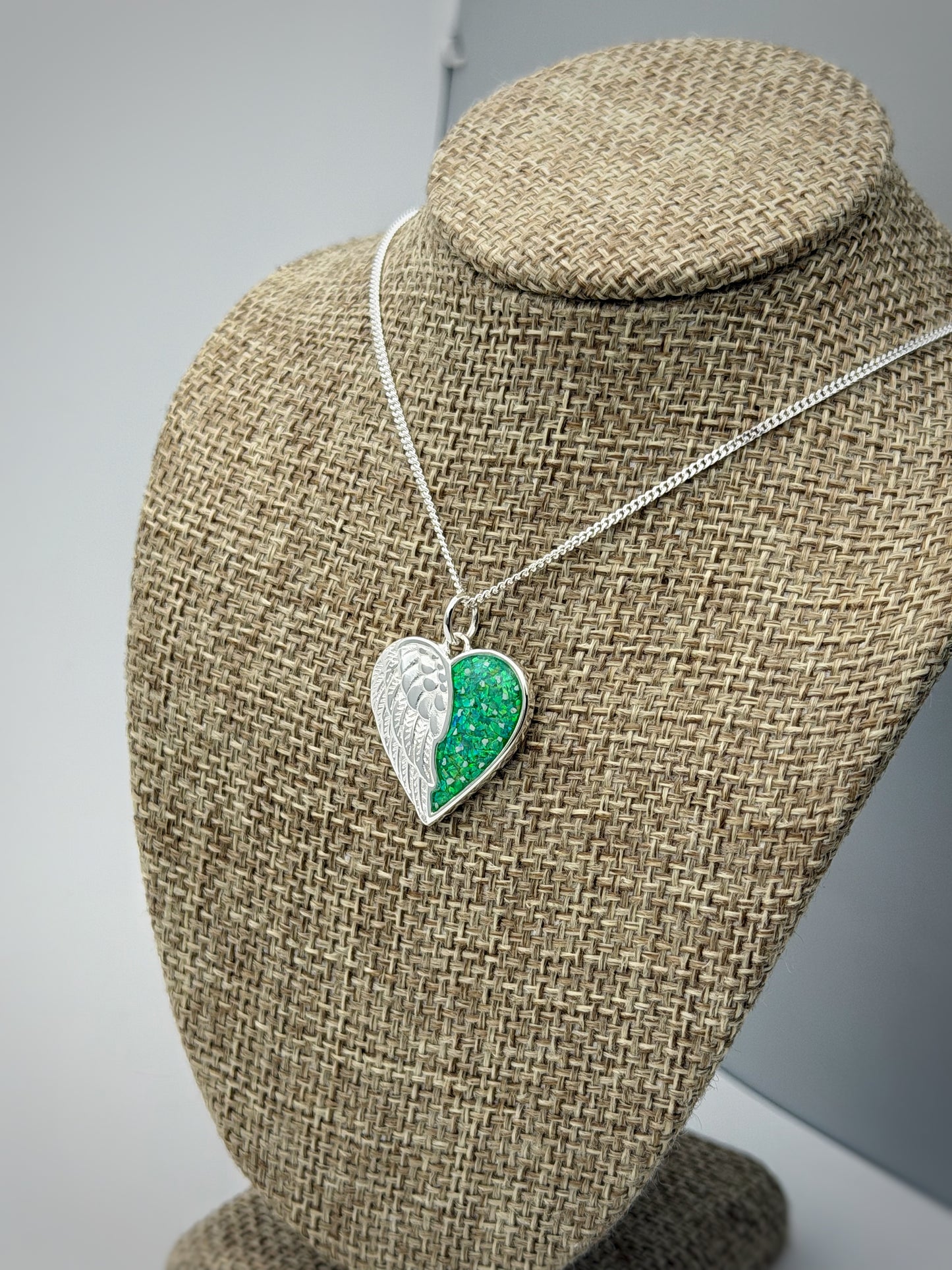 925 Silver Half Wing Heart Pendant