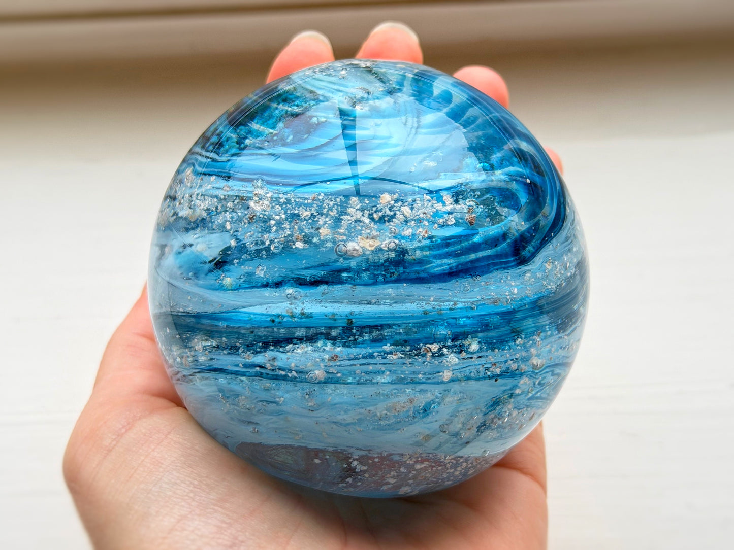 Crystal Glass Ashes Spherical Paperweight