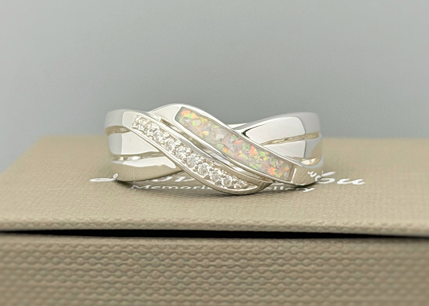 925 Silver Triple Band Crystal Ring