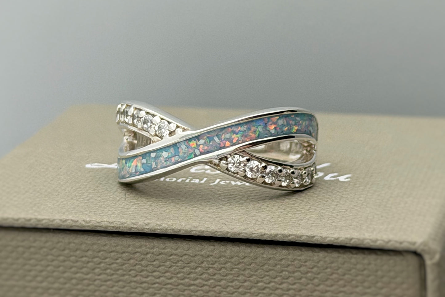 925 Silver Infinity Crystal Ring