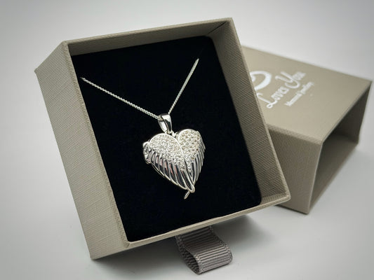 925 Silver Angel Wings Locket Pendant