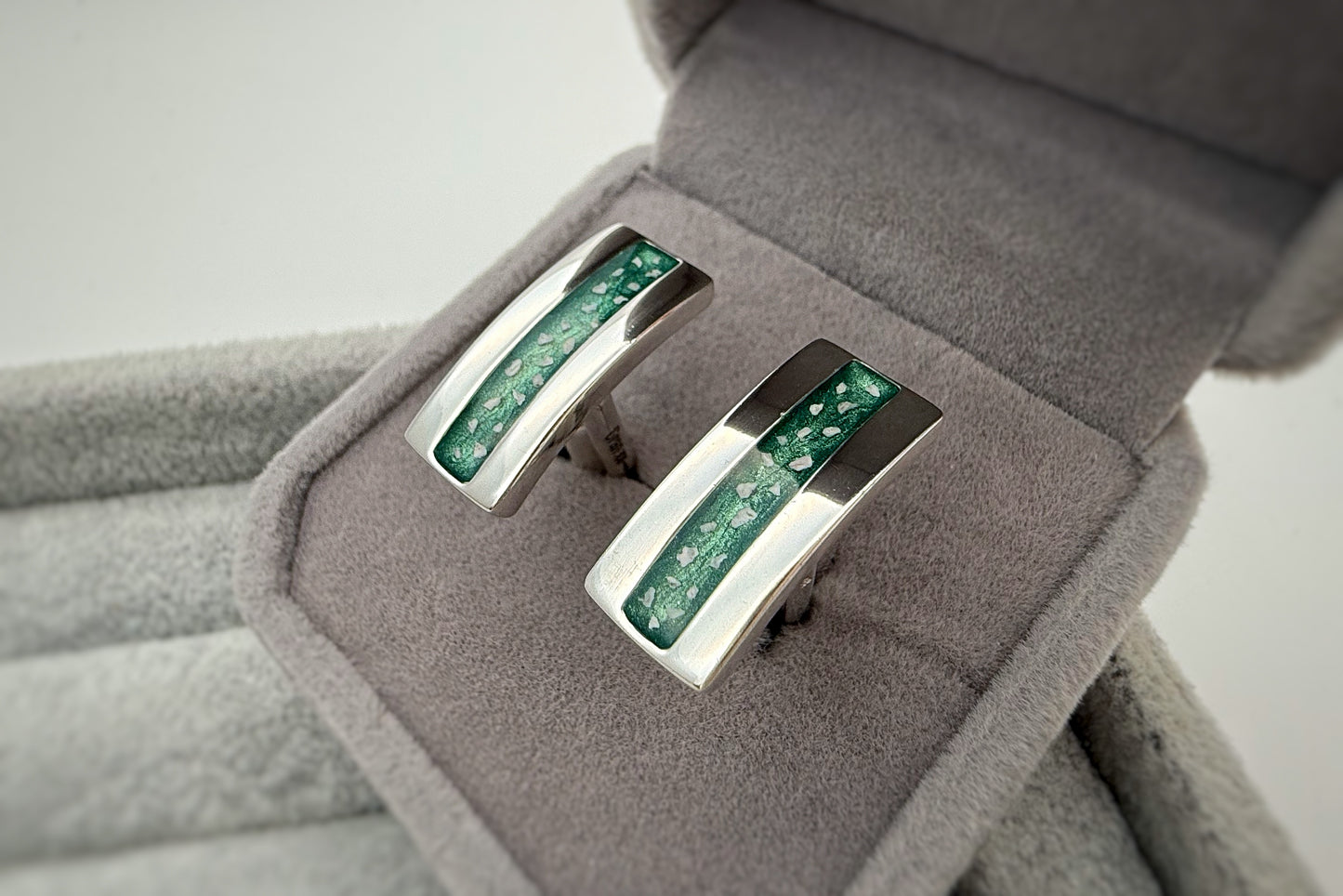 925 Silver Gent’s Curved Rectangular Cufflinks