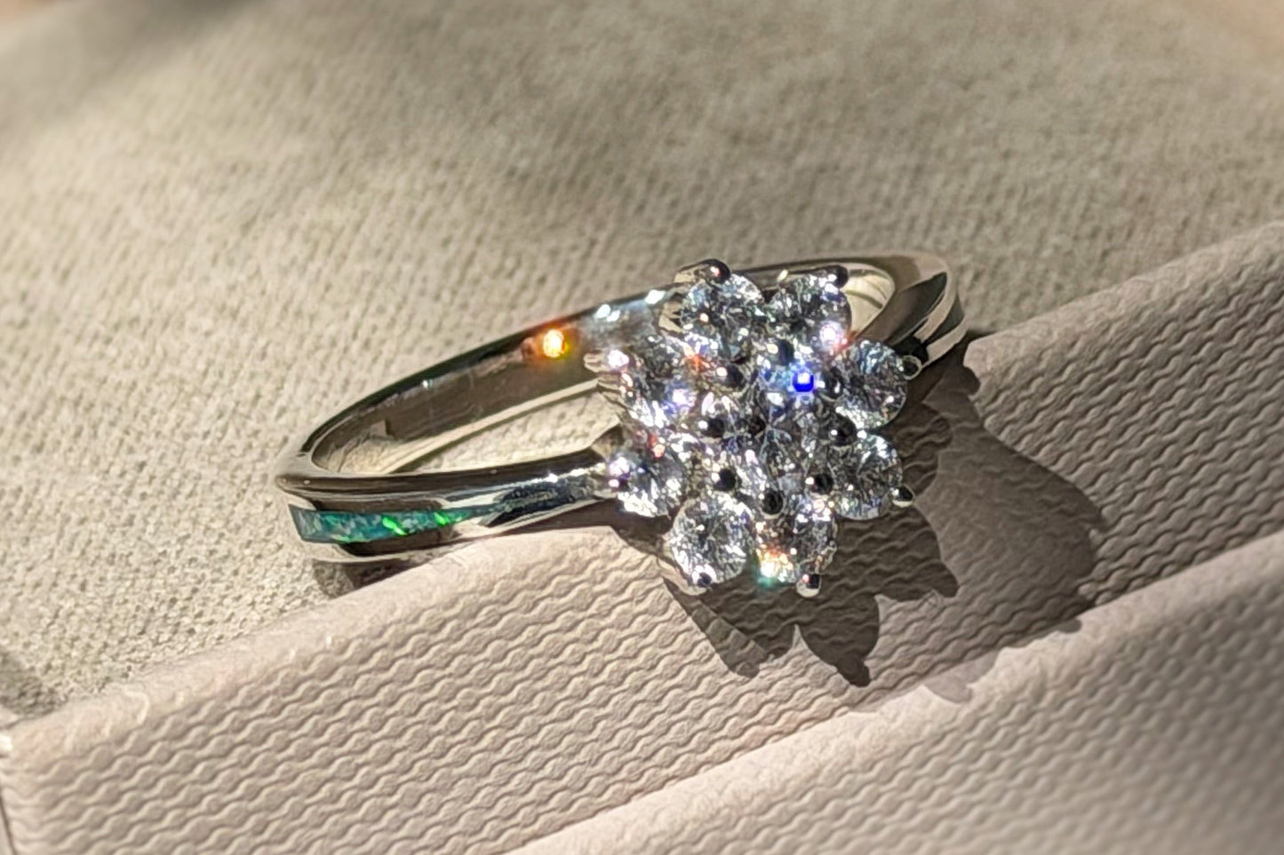 925 Silver Celestial Cluster Crystal Ring
