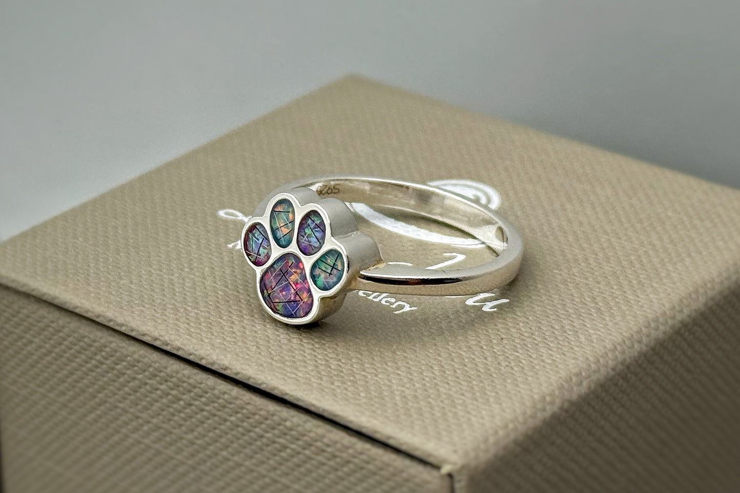 925 Silver Paw-Print Ring
