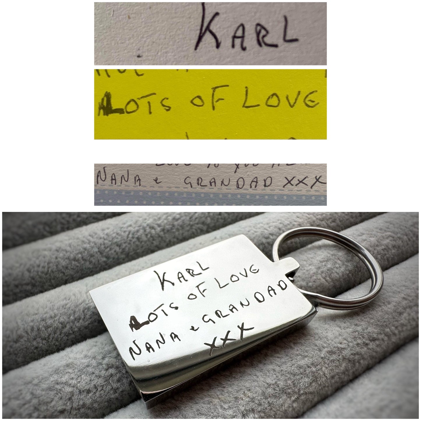 Engraved Personalised Rectangular Metal Keyrings