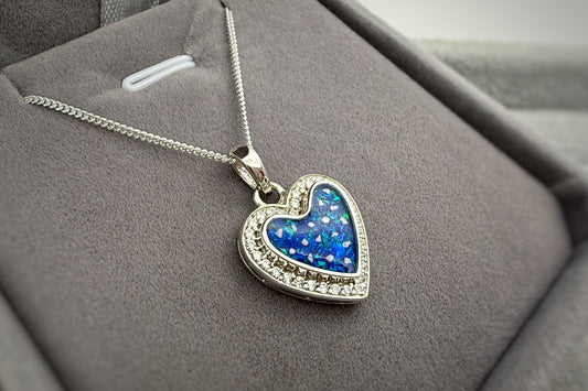 925 Silver Heart Crystal Surround Pendant