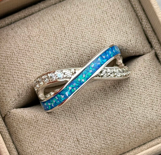 925 Silver Infinity Crystal Ring