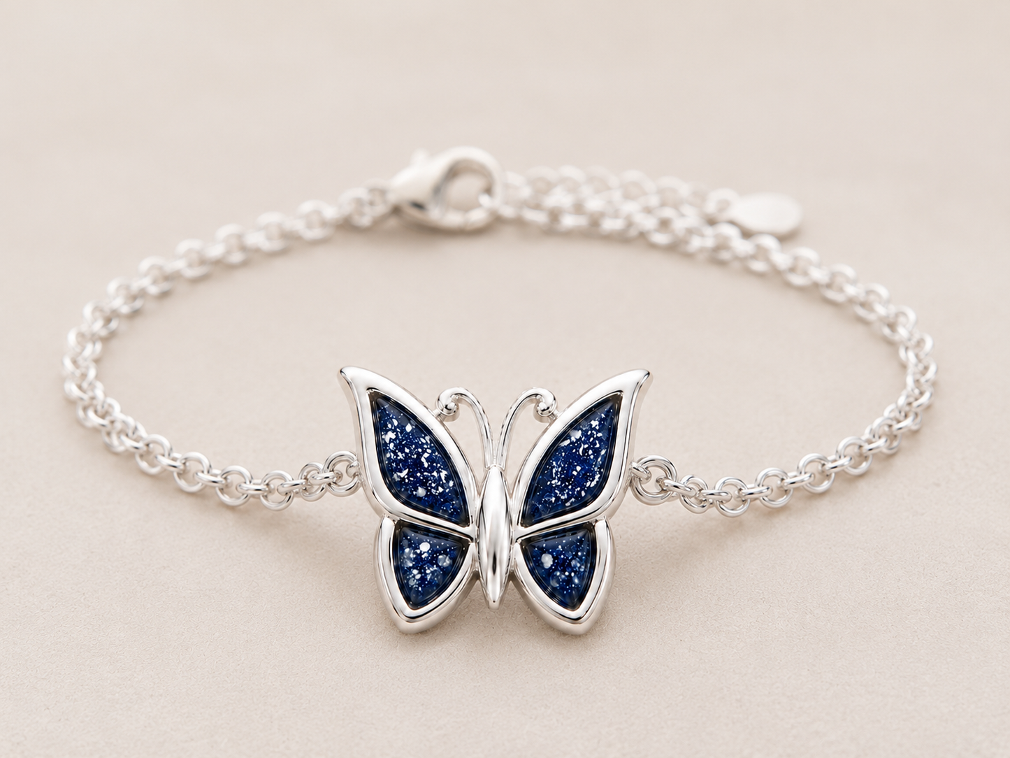 925 Silver Memorial Butterfly Adjustable Loop Chain Bracelet 🦋