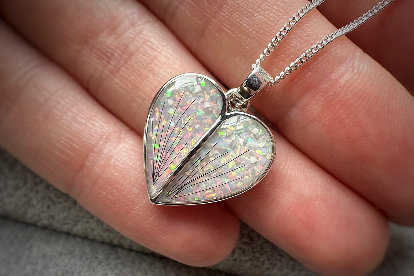 925 Silver Split Heart Pendant