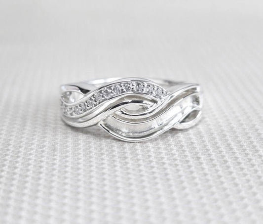 925 Silver Half Channel Infinity Ring
