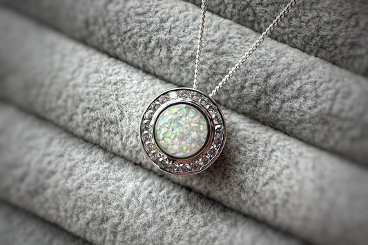 925 Silver Halo Round Floating Pendant