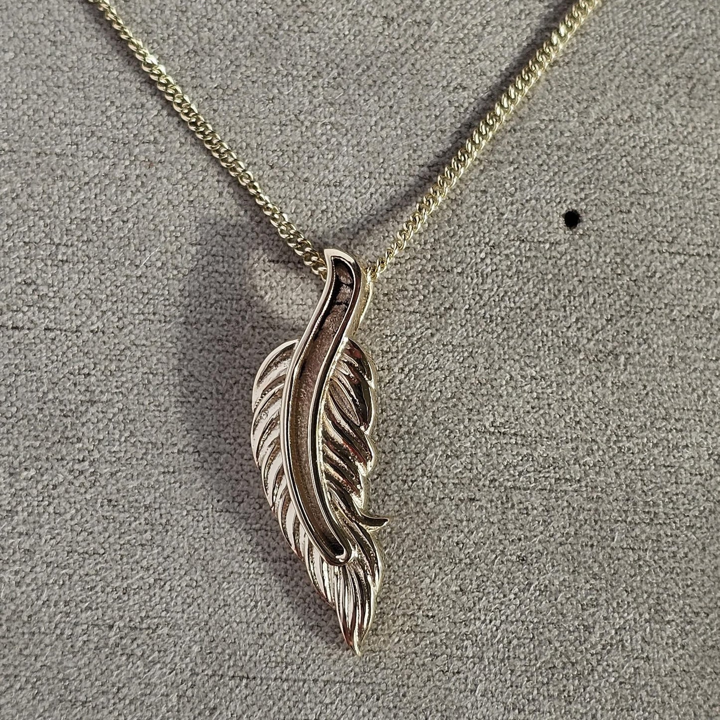 9K Gold Feather Pendant