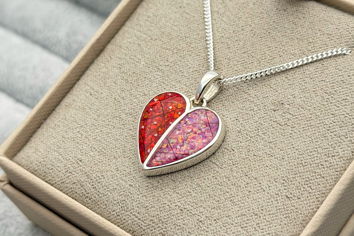 925 Silver Split Heart Pendant