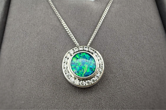 925 Silver Halo Round Floating Pendant
