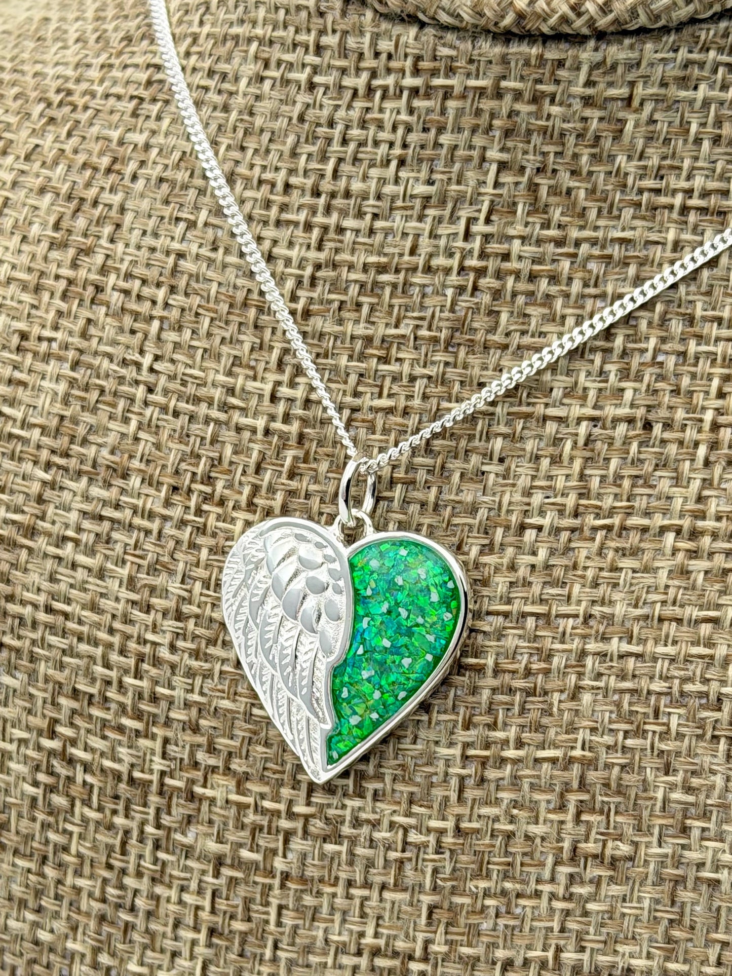 925 Silver Half Wing Heart Pendant