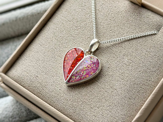 925 Silver Split Heart Pendant