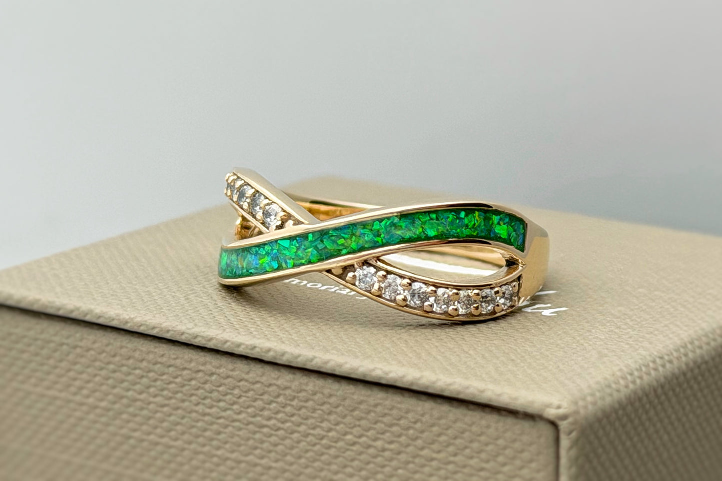 9k Gold Infinity Crystal Ring
