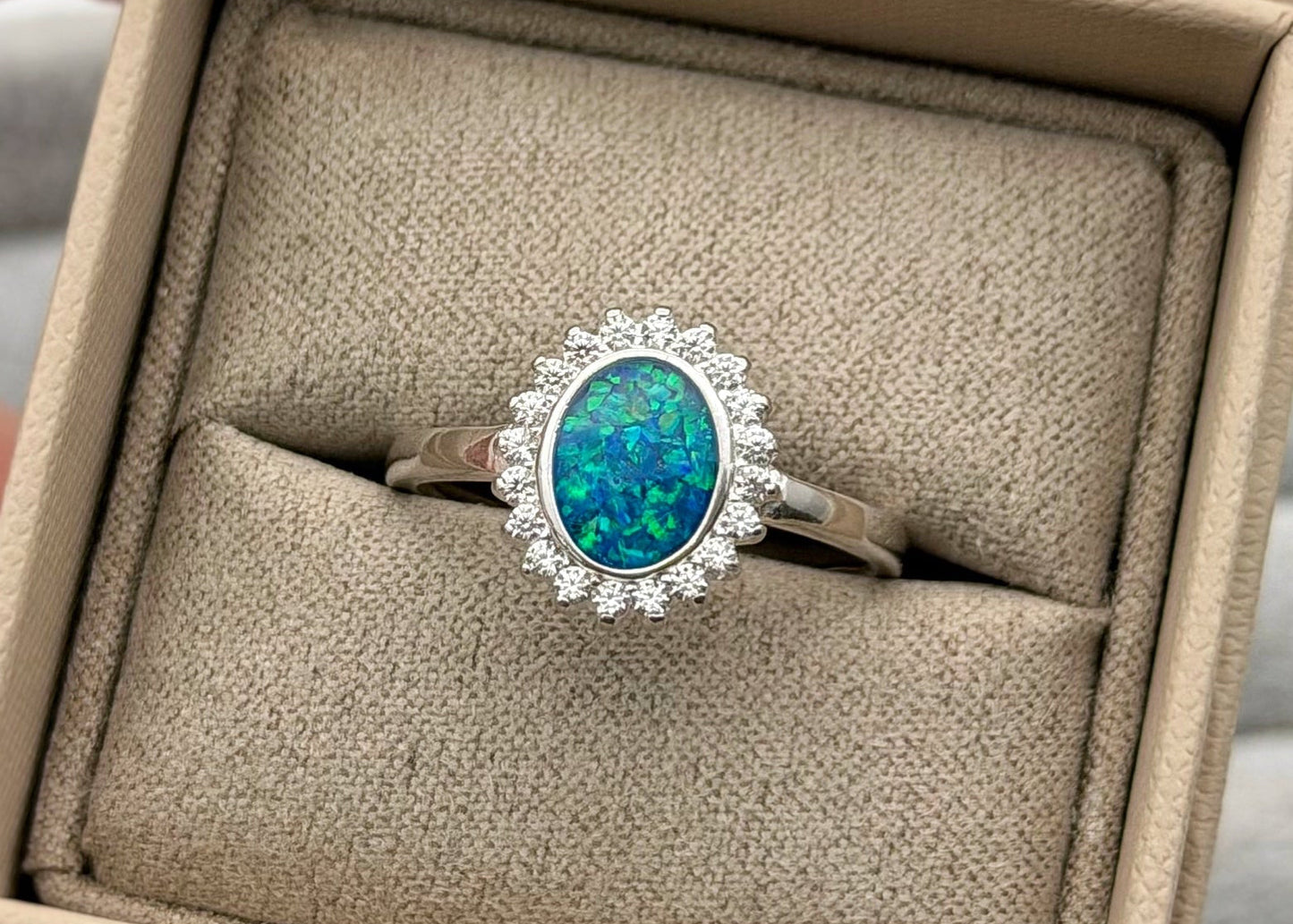 925 Silver Oval Halo Ring