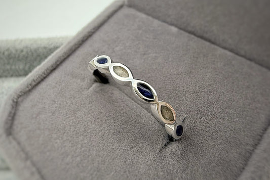 925 Silver Half Almond Band Ring