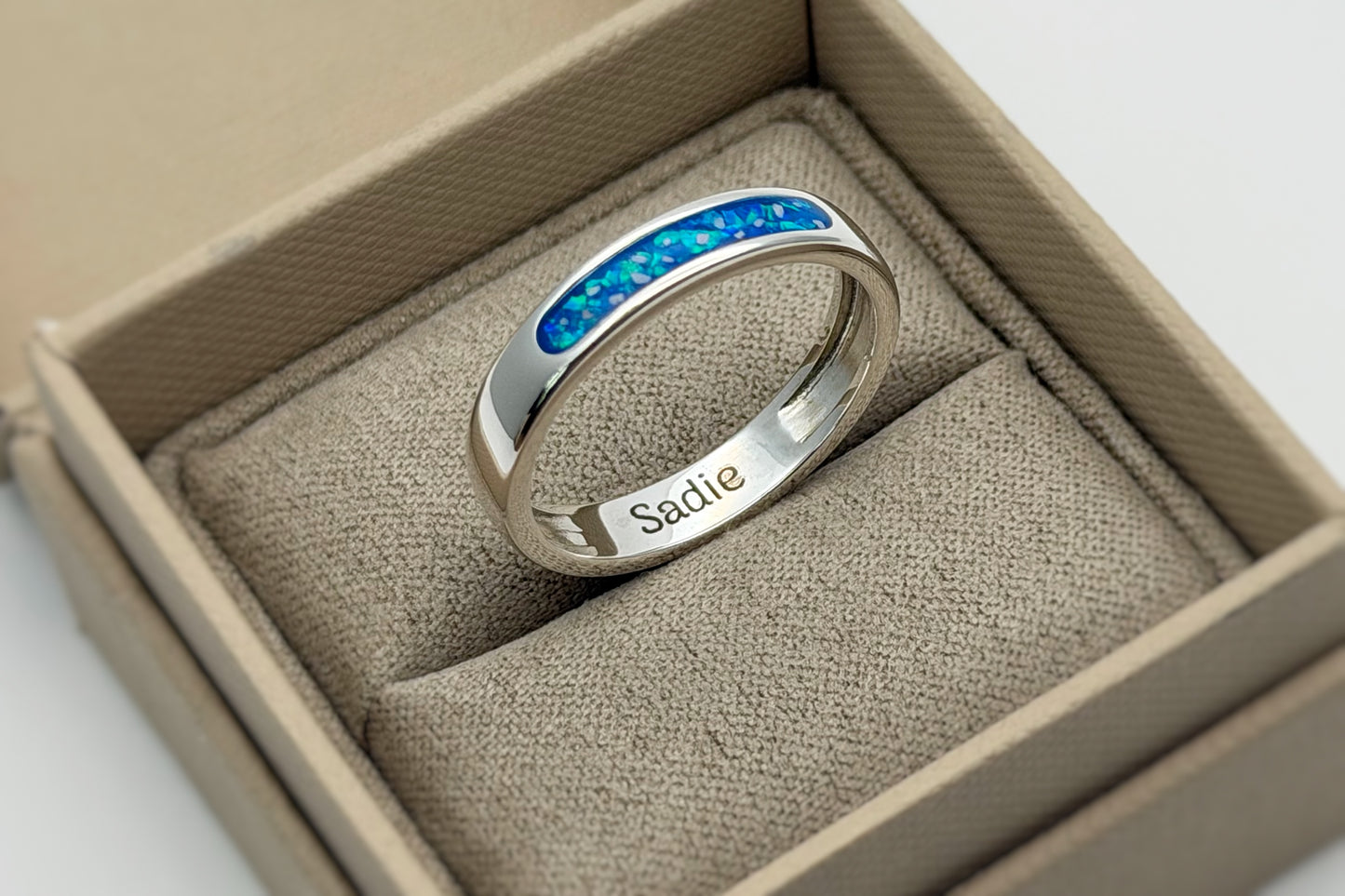 925 Silver Unisex 4mm Channel Band Ring