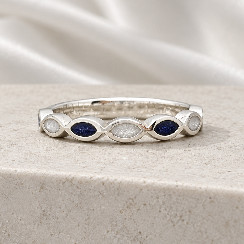 925 Silver Half Almond Band Ring