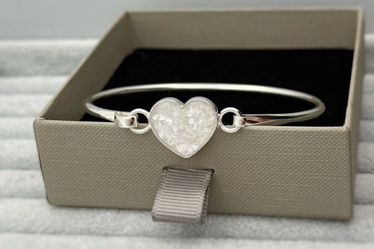 925 Silver Simple Heart Bangle