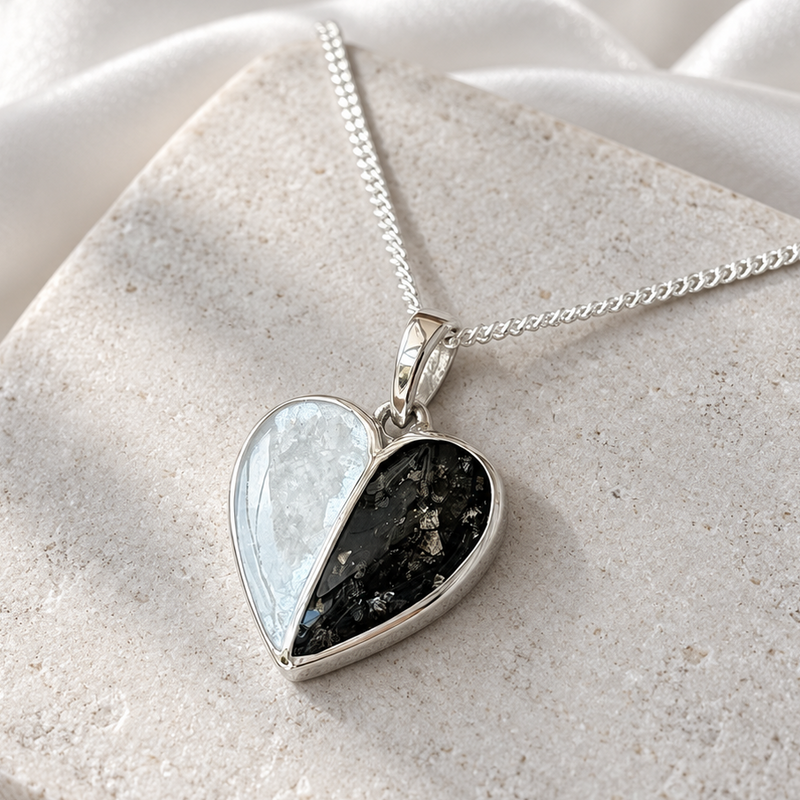 925 Silver Split Centre Heart Pendant