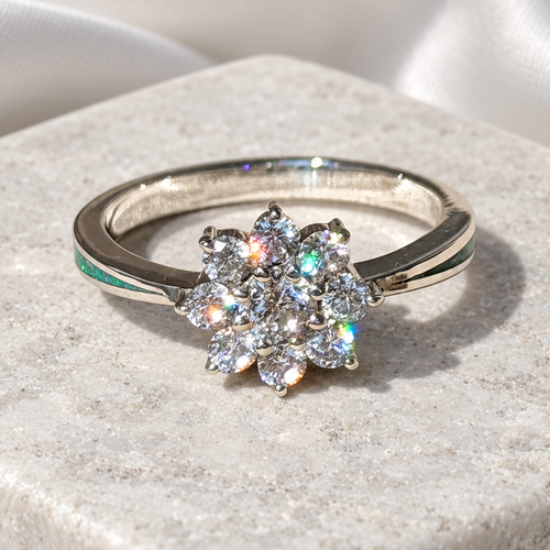 925 Silver Celestial Cluster Crystal Ring
