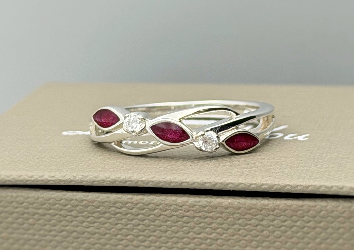 925 Silver Three Stone Eternity Ring