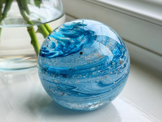 Crystal Glass Ashes Spherical Paperweight