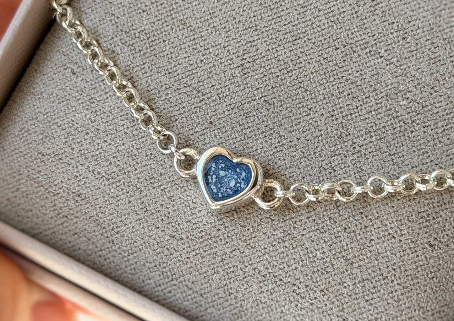 925 Silver Adjustable Belcher Chain Heart Bracelet